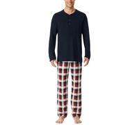 Schiesser Herren Schlafanzug Lang-Nightwear Set Ensemble de Pijama, Bleu Nuit 183167, 54 Hommes