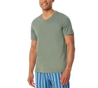 Schiesser Herren Schlafshirt Kurzarm V-Ausschnitt-Mix + Relax Haut de Pijama, Kaki, 50 Hommes