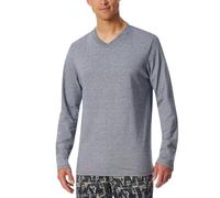 Schiesser Herren Schlafshirt Langarm V-Ausschnitt-Mix + Relax Haut de Pijama, Bleu Nuit 182182, 52 Hommes