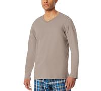 Schiesser Herren Schlafshirt Langarm V-Ausschnitt-Mix + Relax Haut de Pijama, Clay_182182, 58 Hommes