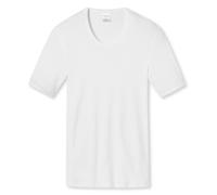 Schiesser Homme 1/2 Bras T-Shirt - Coton Basic, Feinripp, Doppelripp, Blanc