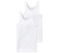 Schiesser Homme Haut - Coton Basic, Feinripp, Doppelripp, Blanche