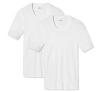 Schiesser Homme Maillots de Corps 2-Pack - 1/2 Bras,Coton Essentiel,Fine Côte ,