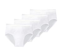 Schiesser Homme Slips Lot de 4 - Coton 100% Blanc, Doppelripp