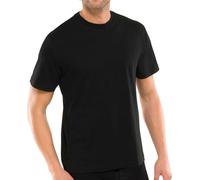 SCHIESSER Hommes American T-Shirt 2er Pack - 1/2 Manches, Maillot de corps, Col rond Noir M