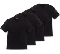 SCHIESSER Hommes American T-Shirt Pack de 4 - 1/2 manches, maillot de corps, col V Noir M