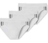 SCHIESSER Hommes Lot de 3 slips - Rio Slip 95/5, Coton Stretch, rayures latérales Blanc S