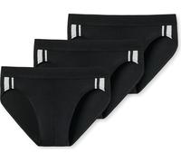 SCHIESSER Hommes Lot de 3 slips - Rio Slip 95/5, Coton Stretch, rayures latérales Noir L