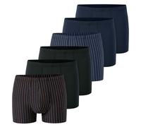 Schiesser Hommes Lot de 6 Boxershorts, 95/5, Coton Stretch, Uni/Rayé
