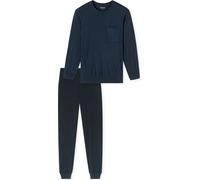 Schiesser Hommes Pyjama long 48 bleu foncé pièce