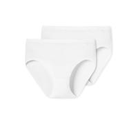 Schiesser Hüftslip 2er Pack Bikini, Blanc (100-Weiss), 44 (Taille Fabricant: 42 (XL) (Lot de 4) Femme