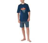 Schiesser Jungen Schlafanzug Set Kurz-100% Organic Bio Baumwolle-Größe 140 BIS 176 Ensemble de Pijama, Indaco_180995, 176 cm Garçon