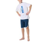 Schiesser Jungen Schlafanzug Set Kurz-100% Organic Bio Baumwolle-Größe 140 BIS 176 Ensemble de Pijama, Blanc 180993, 140 cm Garçon