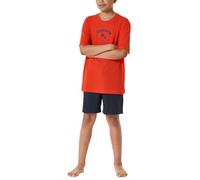 Schiesser Jungen Schlafanzug Set Kurz-100% Organic Bio Baumwolle-Größe 140 BIS 176 Ensemble de Pijama, Rouge Clair_180995, 140 cm Garçon