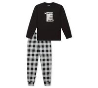Schiesser Jungen Schlafanzug Set Lang-100% Organic Bio Baumwolle-Größe 140 BIS 176 Ensemble de Pijama, Noir_183157, 152 Garçon