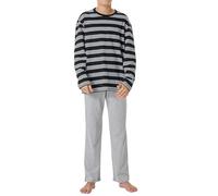 Schiesser Jungen Schlafanzug Set Lang-100% Organic Bio Baumwolle-Größe 140 nsemble de Pijama, Noir_183156, 176 Garçon