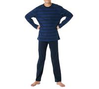 Schiesser Jungen Schlafanzug Set Lang-100% Organic Bio Baumwolle-Größe 140 nsemble de Pijama, Bleu Nuit 183156, 176 Garçon