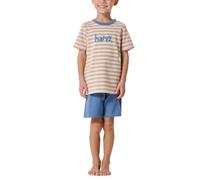 Schiesser Jungen Schlafanzug Set Pyjama Kurz-100% Organic Bio Baumwolle-Größe 92 BIS 140 Ensemble de Pijama, Crema_181067, 128 cm Garçon