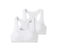 Schiesser Lot de 2 Bustier à côtes Fines pour Fille, Blanc, 14 Ans