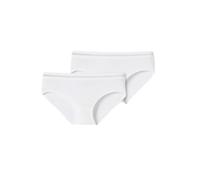 Schiesser Lot de 2 culottes basiques pour enfants - Doux pour la peau, 2 slips blancs, 176