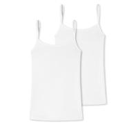 Schiesser Lot de 2 Hauts spagh sous-vêtement, Blanc, M Femme
