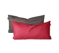 Schiesser Lot de 2 housses de coussin double face - Renforcé - 100 % coton issu d'une production durable - 40 x 80 cm - Rouge/gris foncé