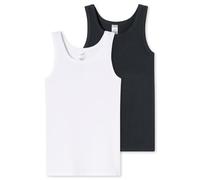 Schiesser Lot de 2 maillots de corps pour garçon - 95/5 - Coton biologique biologique - Taille 140 à 176, Assorti 4_181955, 152