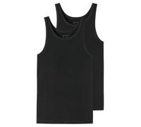 Schiesser Maillot de corps 95/5 sans manches Coton bio Homme Lot de 2 Noir L