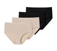 Schiesser Lot de 2 slips midi pour femme - Essentiels en modal, 2 x noir, 2 x sable, 38