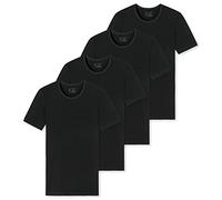 Schiesser Lot de 2 t-shirts de corps en coton biologique à col rond - 95/5, 4 x noir., Large