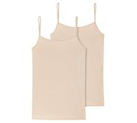 Schiesser Lot de 2 Tops Spaghetti organiques 95/5 sous-vêtement, Sable, 36 Femme