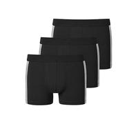 Schiesser Lot de 3 Shorts pour Homme en Coton Bio à Taille Souple et Rayures 95/5 Organic, Noir_173816, XL