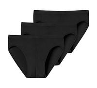 Schiesser Lot de 3 Slips Supermini avec Poignets Coton Doux sous-vêtement, Noir, Homme