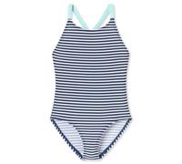 Schiesser Mädchen Badeanzug-Aqua Kids Girls-Größe 92 BIS 140 Maillot de Bain Une pièce, Blanc et Rayures 182733, 128 Fille