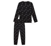 Schiesser Mädchen Schlafanzug Set Pyjama Lang-100% Organic Bio Baumwolle-Größe 140 BIS 176 Ensemble de Pijama, Noir_183041, 164 Fille
