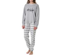 Schiesser Mädchen Schlafanzug Set Pyjama Lang-100% Organic Bio Baumwolle-Größe 140 BIS Ensemble de Pijama, Gris mélangé 183043, 176 Fille