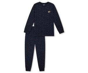 Schiesser Mädchen Schlafanzug Set Pyjama Lang-100% Organic Bio Baumwolle-Größe BIS 176 Ensemble de Pijama, Bleu Nuit 183204, 140 Fille