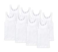 Schiesser Maillots de Corps Dans 8er Paquet, Homme, Côte Double Ou Fine - Blanc