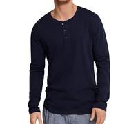 Schiesser Mix & Relax Langarmshirt Knopfleiste Haut De Pyjama, Bleu (Dunkelblau 803), XXX-Large (Taille Fabricant: 058) Homme