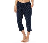 Schiesser Mix + Relax Pantalon de Couchage 3/4 Long Bas de Pijama, Opaque, Bleu foncé-gem_179270, 46 Femme