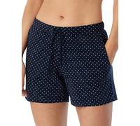Schiesser Mix + Relax Pantalon de Sommeil Court Bas de Pijama, Opaque, Bleu foncé/Motifs, 48 Femme