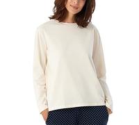Schiesser Mix + Relax T-Shirt de Couchage à Manches Longues Haut de Pijama, Opaque, Crème 179273, 42 Femme