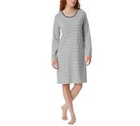 Schiesser Nachthemd Langarm Weiche Baumwolle Bigshirt Mit Taschen Chemise de Nuit pour Femme, Bleu Denim_181963, 38