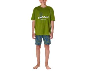 Schiesser Nightwear 2 Ensemble de Pijama, Vert Herbe, 164 cm Garçon