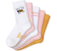 Schiesser Pack de 5 chaussettes pour enfants filles Abeille Avec couture cousue à la main, logo contrasté et indication de la taille sur la semelle, différents coloris et motifs
