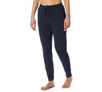 Schiesser Pantalon de pyjama long pour femme avec poignets mélangés + bas de pyjama relax, bleu foncé_182271, taille 38, Bleu foncé 182271, 38
