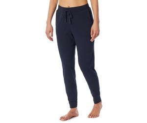 Schiesser Pantalon de pyjama long pour femme avec poignets mélangés + bas de pyjama relax, bleu foncé_182271, taille 38, Bleu foncé 182271, 38