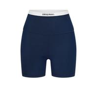 SCHIESSER Pantalon ' High Waist Biker Doppelripp - Active ' bleu foncé, Taille 42