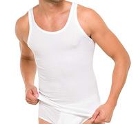 Schiesser pour Homme Haut sous-Vêtement - de 4 Lot - Essentials - Coton Finement Côtelé - Maillots de Corps sur 100% Super Peigné Coton - Boilable à 95 Degrés - Couleur Blanc - Taille M Jusqu'à 3XL