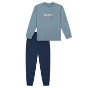 SCHIESSER Pyjama bleu marine / bleu-gris, Taille 152